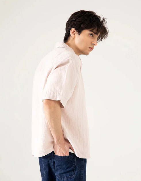 MUSLIN OVERSIZED PATCH POCKET OVERSHIRT